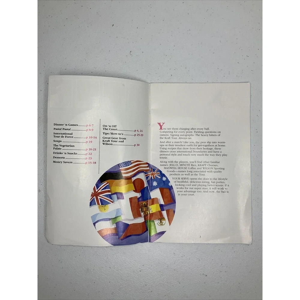 tennis Kraft tour 1993‎ Graf Sabatini Seles Navratilova YOUR  SERVE recipes book